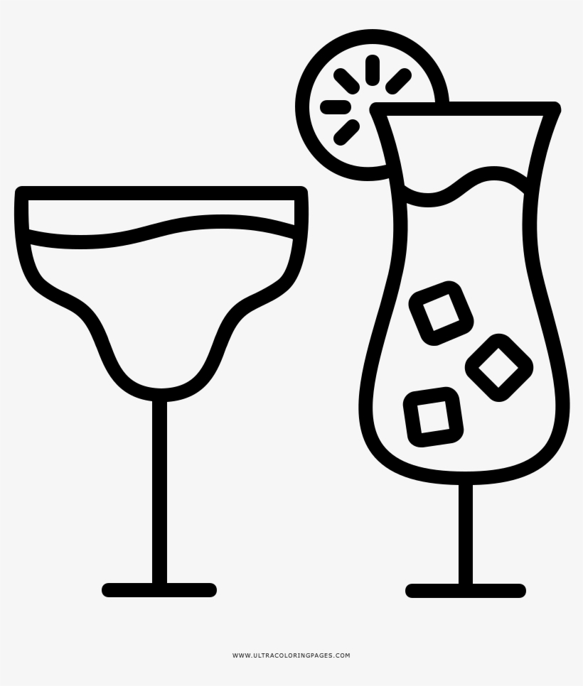 Tequila Coloring Page - Dibujos Para Colorear De Cocteles, transparent png download