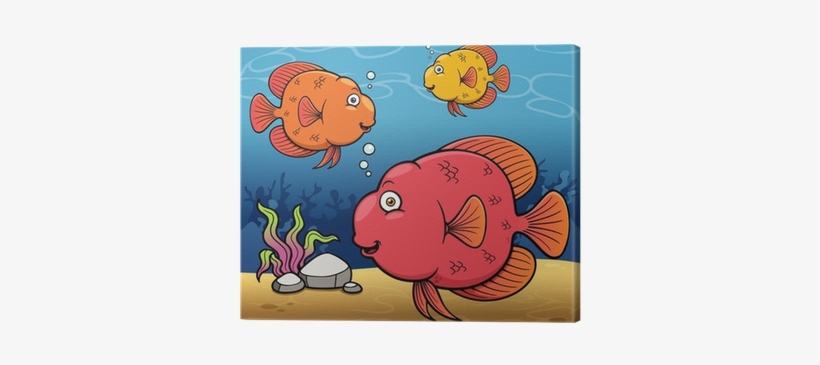 Vector Illustration Of Cartoon Fish Canvas Print • - Illustration, transparent png download