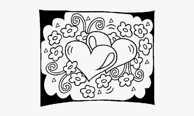 Coloring Pages Of Hearts, transparent png download