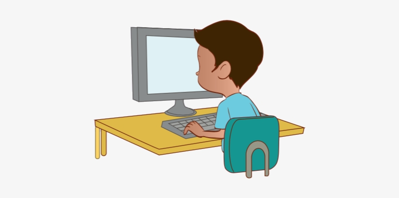 Niño Usa Computador, transparent png download