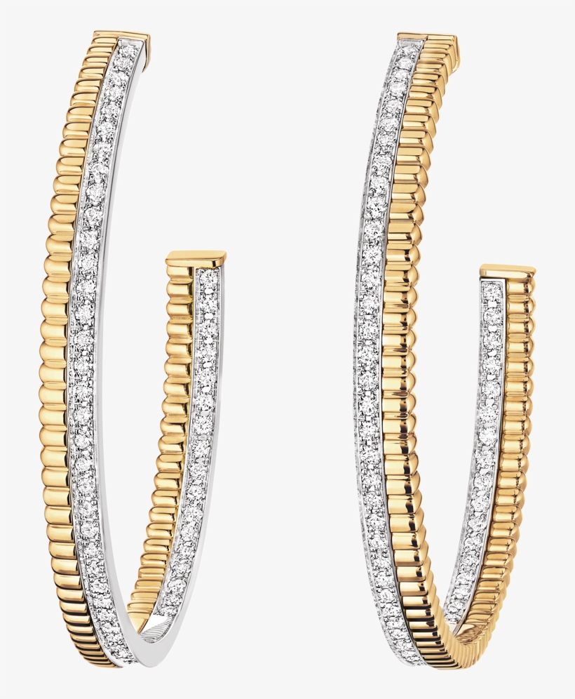 Quatre Lumière Hoop Earrings 40mm Diamonds Yellow And - Gold Hoop Earrings Transparent, transparent png download
