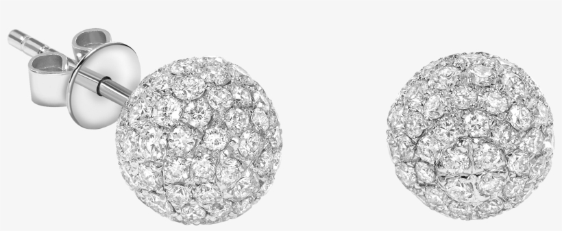 12 Diamond 18ct White Gold Stud Earrings - Earrings, transparent png download