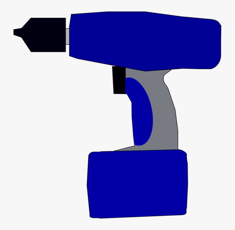 Blue, Simple, Cartoon, Battery, Drill, Electric - Drill Clip Art, transparent png download