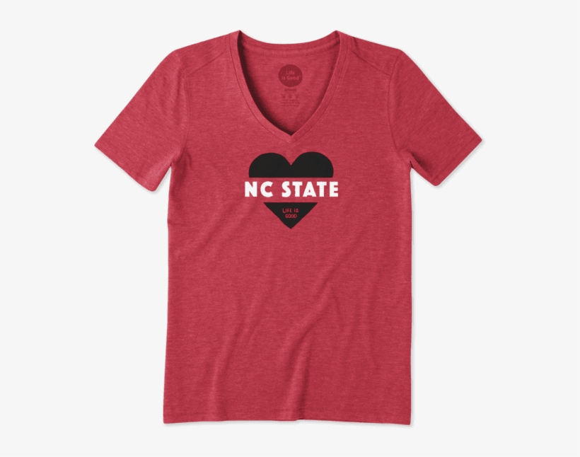 Women's Nc State Wolfpack Heart Knockout Cool - U Of T Shirt, transparent png download