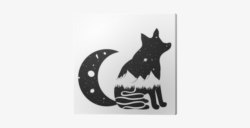 Vector Illustration With Fox Silhouette With Road, - Saturn Fox, transparent png download