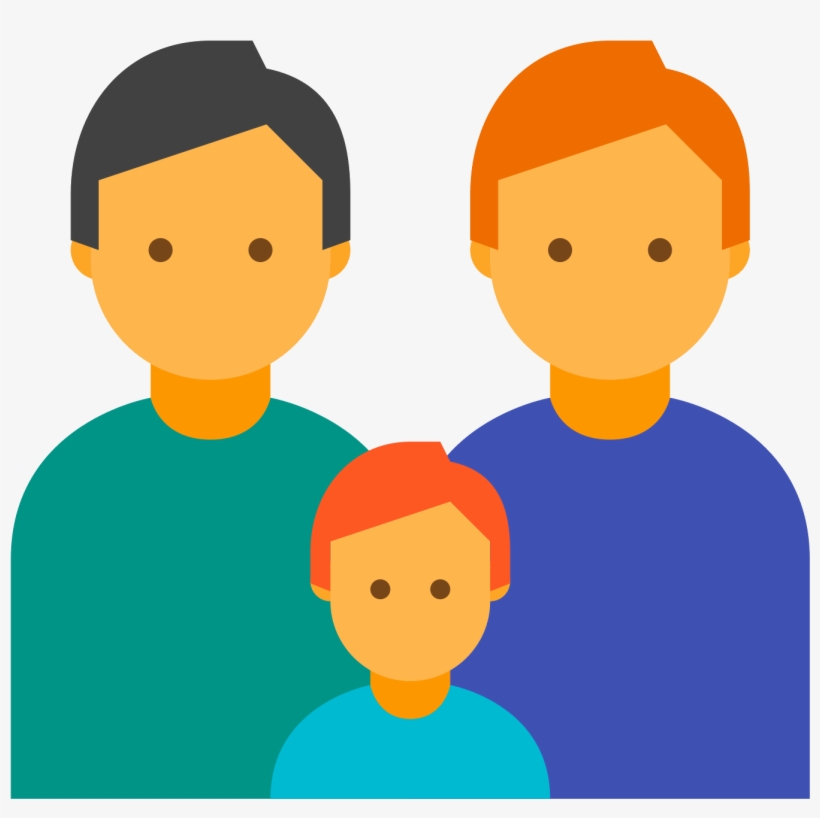 Family Two Men Icon - Family Flat Icon Png, transparent png download