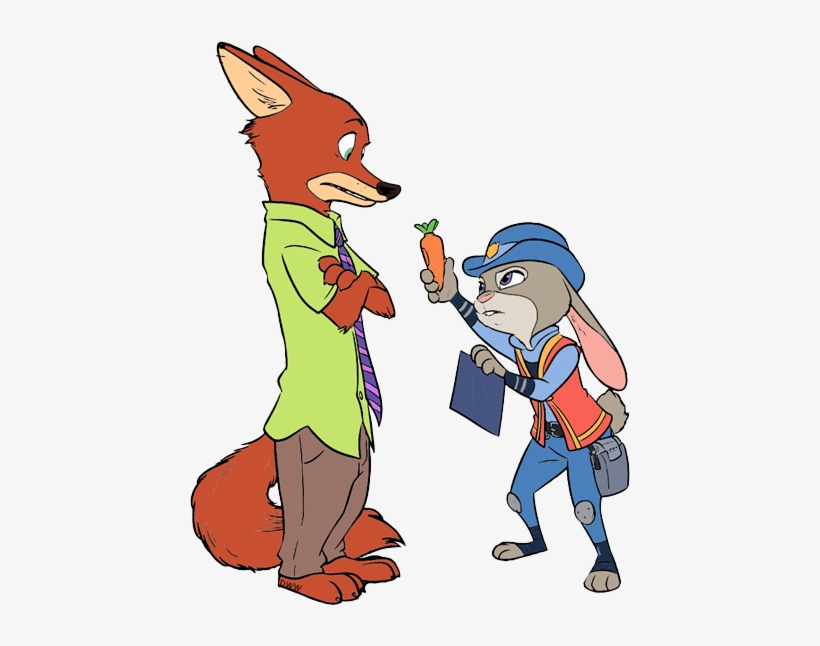 Jpg Black And White Download Clip Art Disney Galore - Zootopia Nick And Judy Color, transparent png download