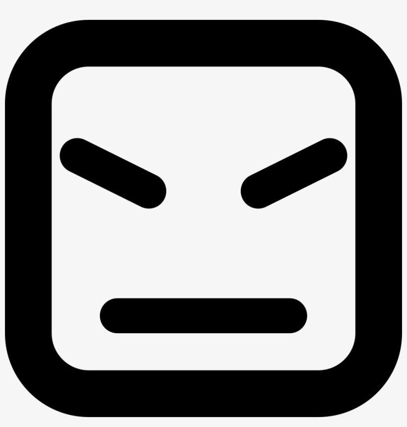 Angry Face Of Square Shape And Straight Lines Comments - Tangga Icon Png, transparent png download