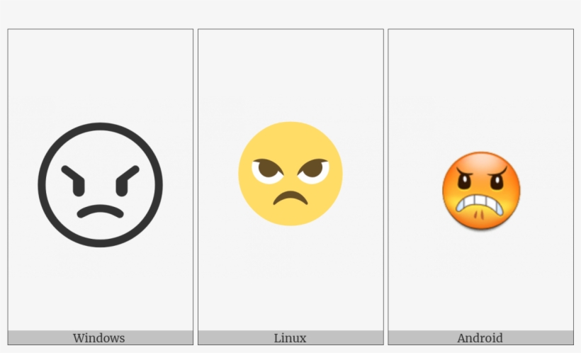 Angry Face On Various Operating Systems - Smiley, transparent png download