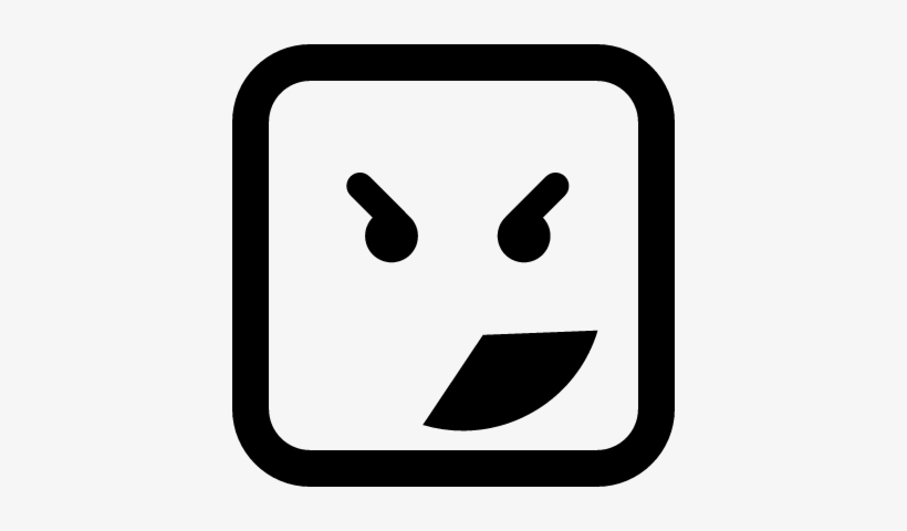 Square Emoticon Angry Face Vector - Emoticon, transparent png download