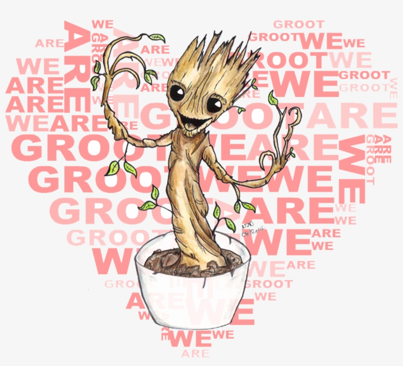 We Are Groot By Nick Davis - Guardians Of The Galaxy - Baby Groot We, transparent png download