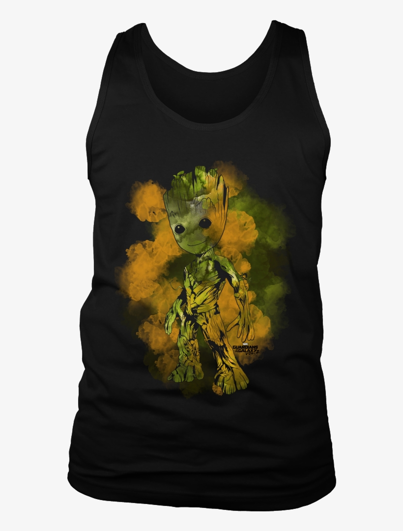Guardians Of Galaxy Vol 2 Watercolor Groot Tshirt Graphic - Shirt, transparent png download