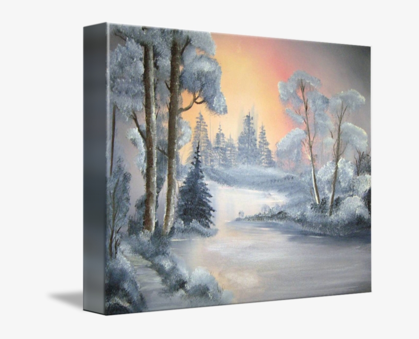 Clip Art Free Stock Painting By Cindi Lane - Snowfall Magic Bob Ross, transparent png download