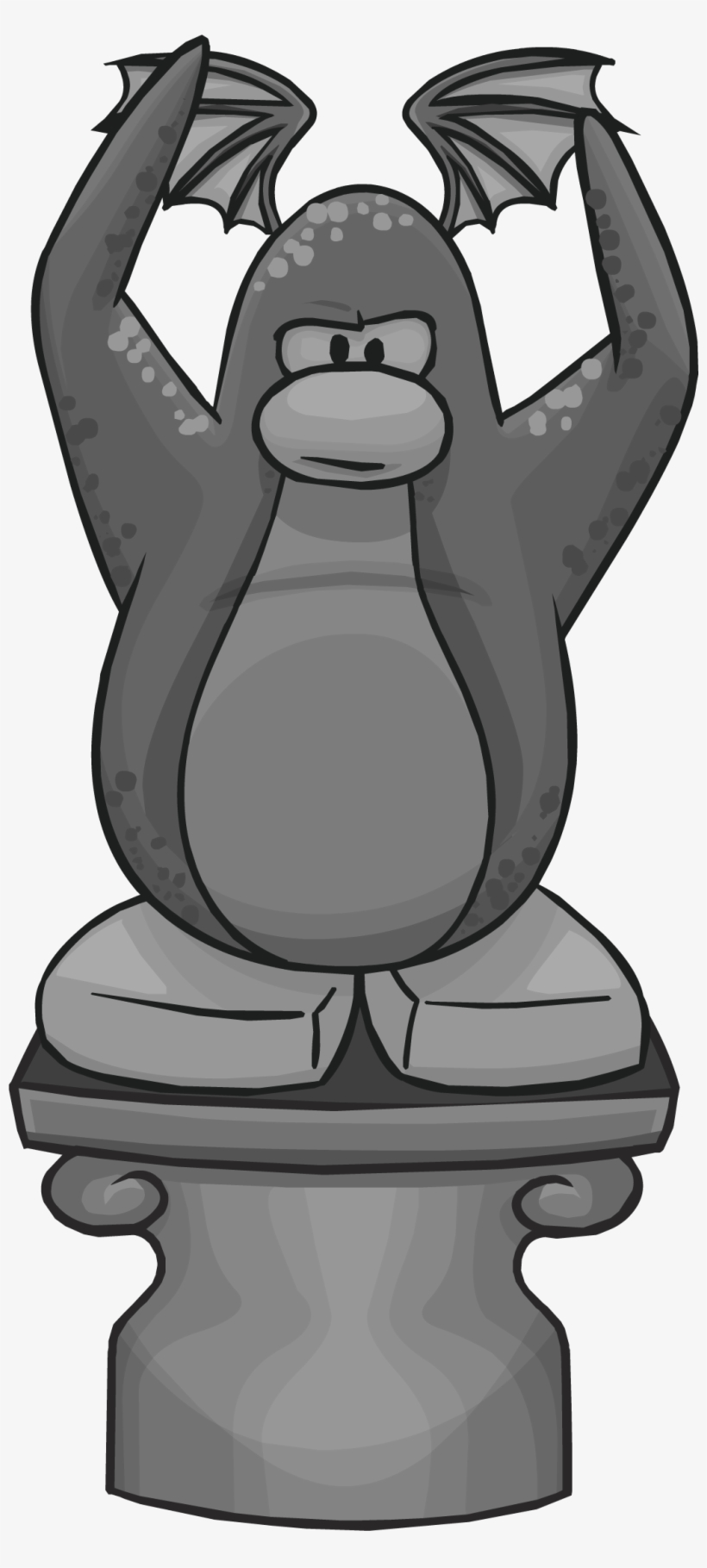 Spooky Penguin Statue - Club Penguin Statue, transparent png download