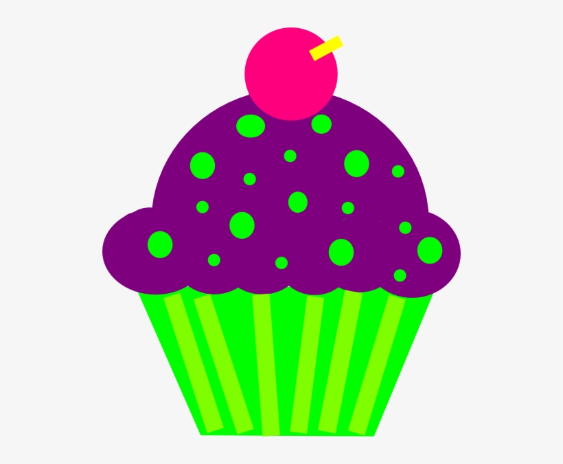 Purple And Lime Clip Art At Clker - Cupcake Clipart, transparent png download