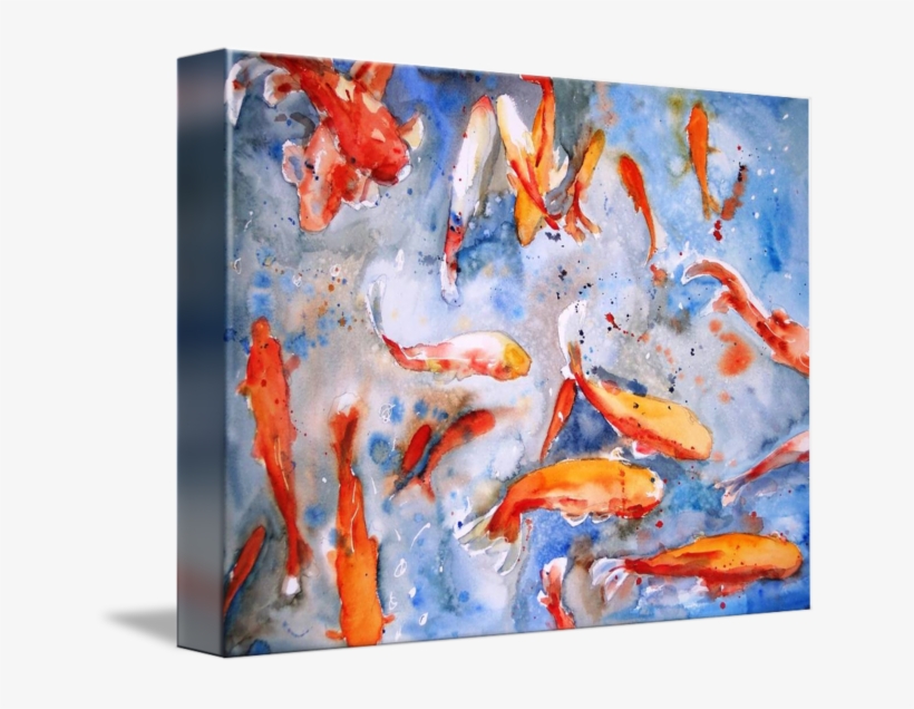 "mystical Waters Watercolor Painting Koi Carp Fish" - Fish In Painting Art, transparent png download
