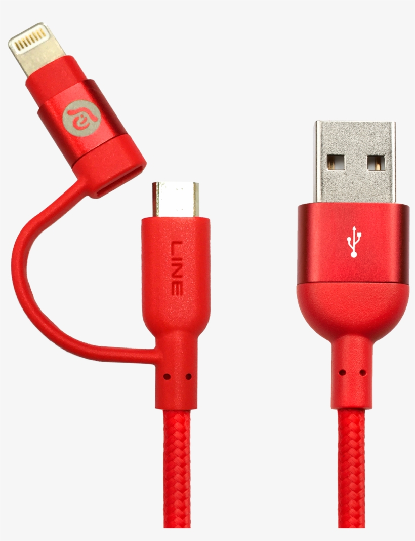 Premium Aluminum Lightning Du-plug Cable Red - Adam Elements Peak Duo B Cables, transparent png download