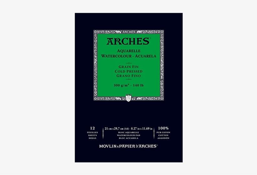 Arches Cold Press Watercolor Pad 9 X12, transparent png download