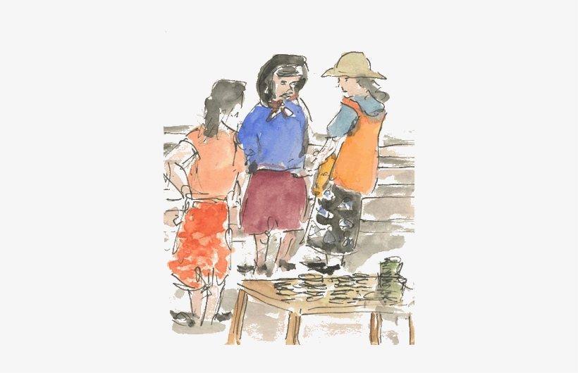 There Was An Impromptu Open-air Market Set Up In The - Painting, transparent png download