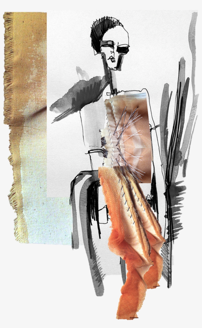 Clipart Library Download Instagram - Digital Fashion Sketch Collage, transparent png download