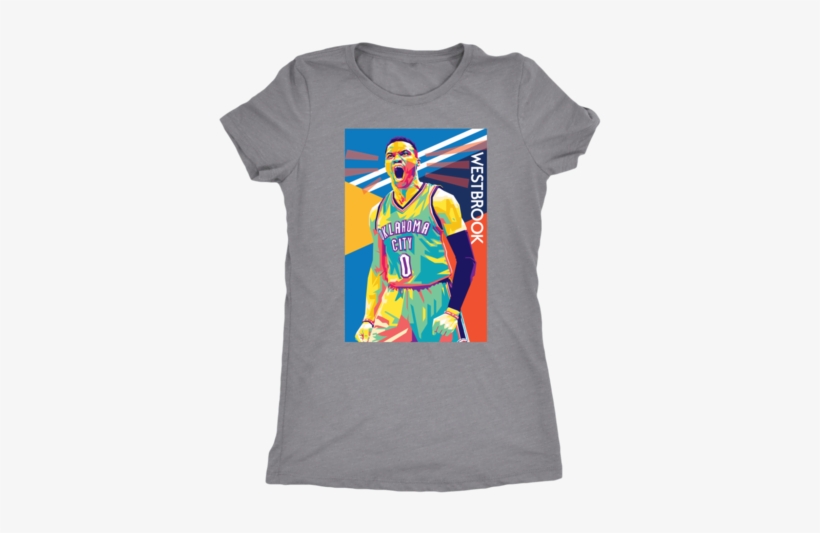 Russell Westbrook Pop Art Women's Shirt - Adventure T-shirt, Vacation Tee, Traveling Shirt, Vacation, transparent png download