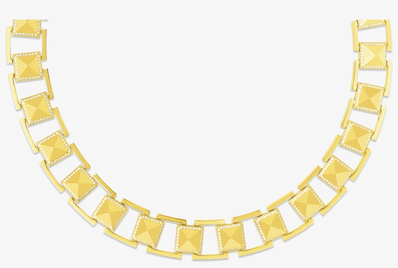 Obelisco18k Gold & Diamond Frame Obelisco Link Collar - Elementos Para Convites, transparent png download