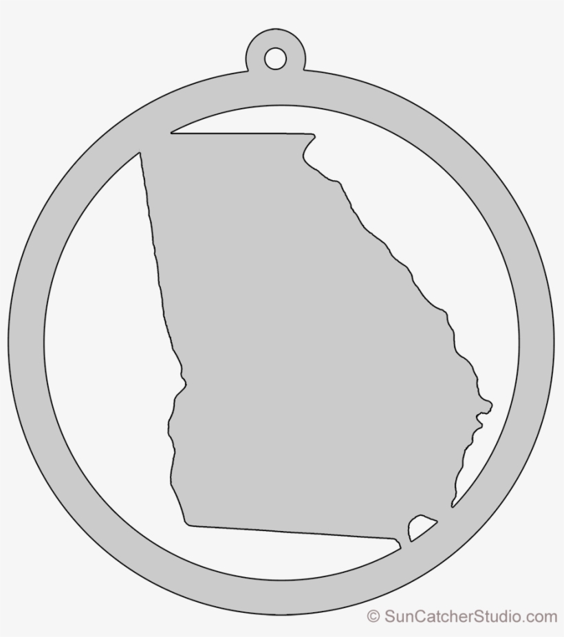 Georgia Map Circle Free Scroll Saw Pattern Shape State - Clip Art, transparent png download
