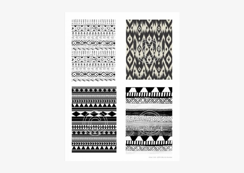 Black & Cream Tribal Ikat Framed Art Print - Scoop, transparent png download