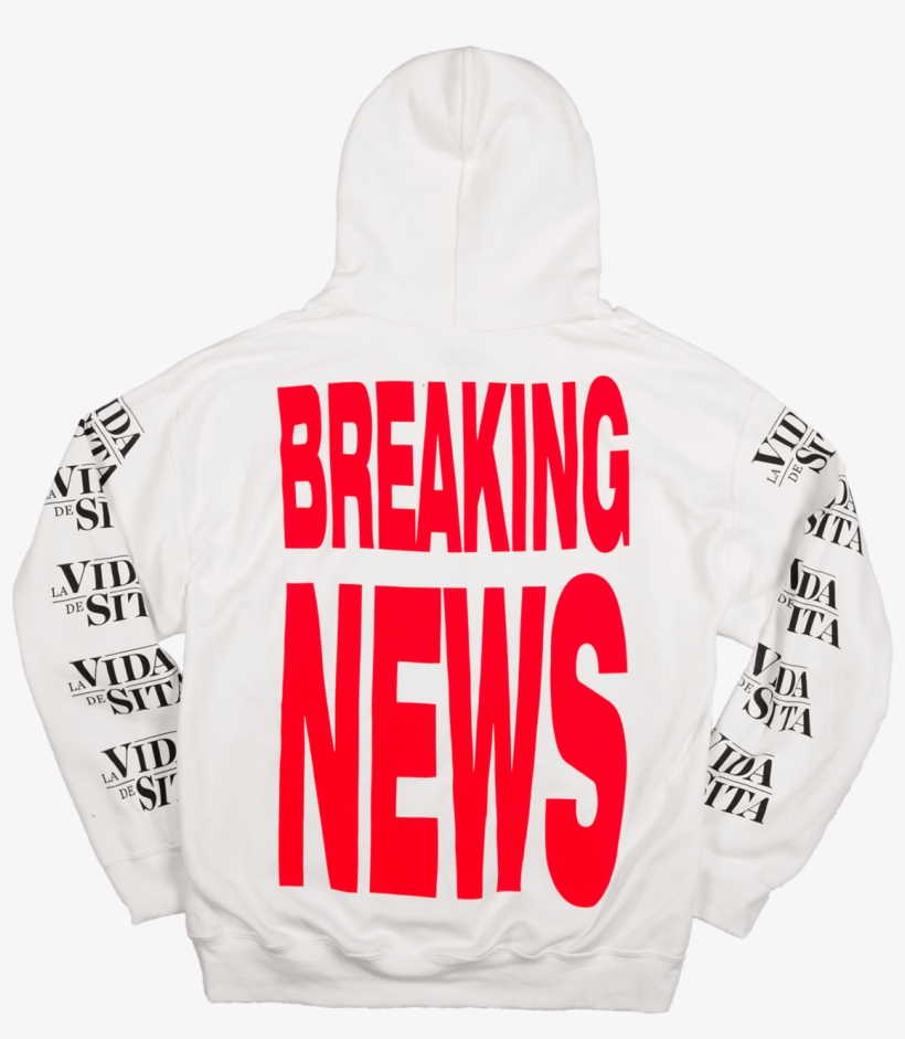 La Vida De Sita White Hoodie White Back Printed - Sita Abellan, transparent png download