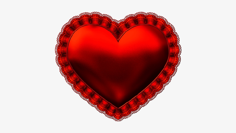 Red Lace Heart - Portable Network Graphics, transparent png download
