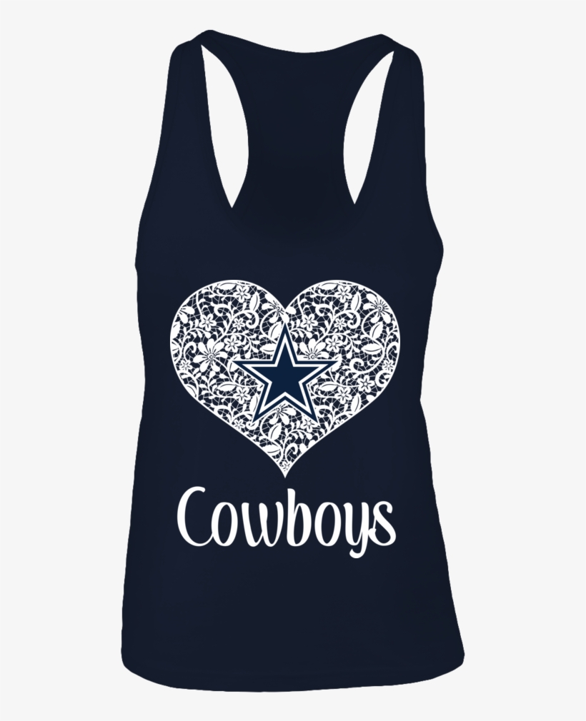 Dallas Cowboys - Dallas Cowboys - Lace Heart With Logo - Gildan Fleece, transparent png download