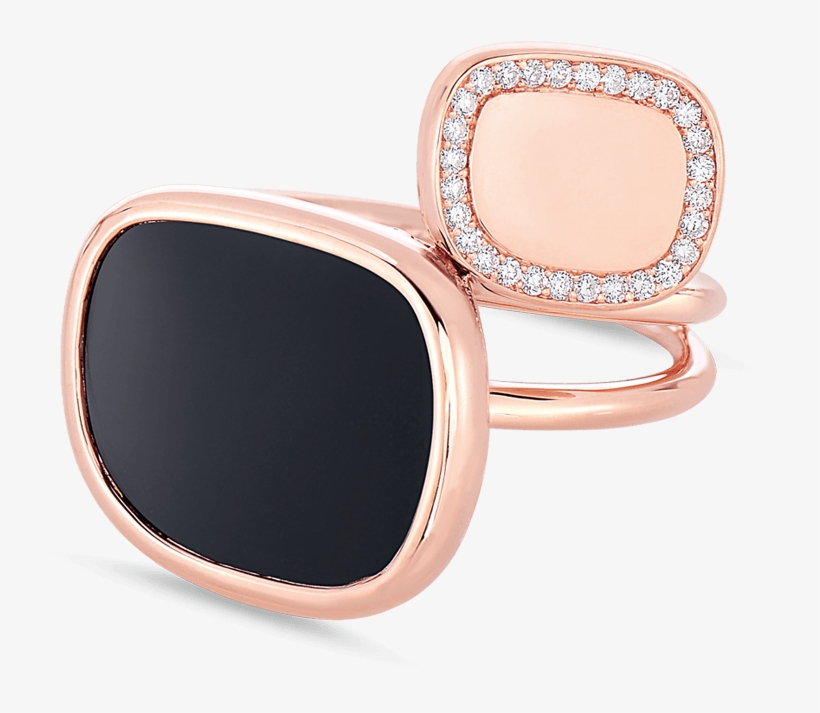 Roberto Coin Black Jade 18k Rose Gold Ring - Roberto Coin Black Jade Ring With Black Jade And Diamonds, transparent png download