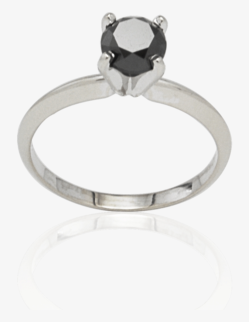 Black Diamond Solitaire Ring Add To Wishlist - Engagement Ring, transparent png download