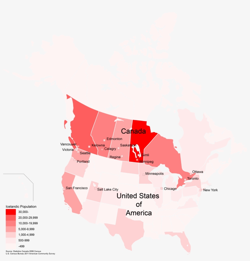 Icelandic Population In North America - Arctostaphylos Uva Ursi Range, transparent png download