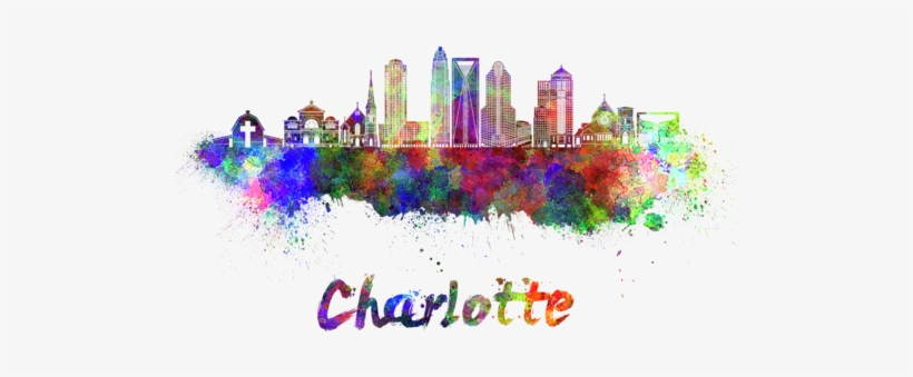 Bleed Area May Not Be Visible - Charlotte City Skyline Art, transparent png download