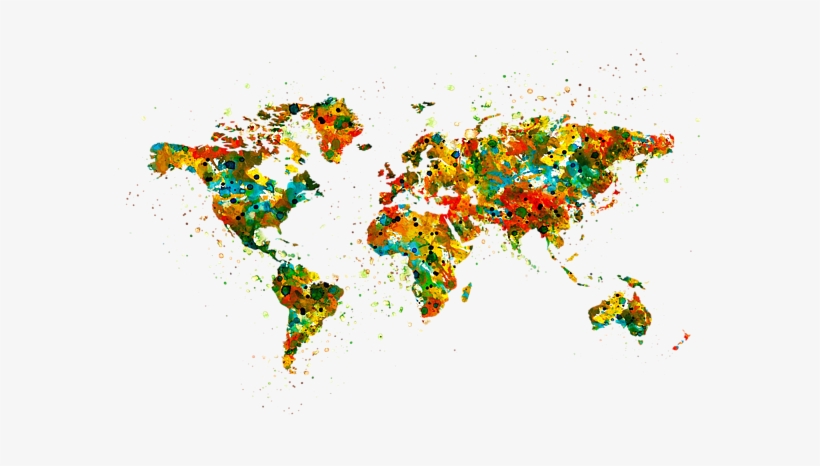 Click And Drag To Re-position The Image, If Desired - Pink And Gold World Map, transparent png download