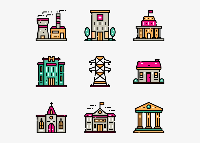 City Elements 50 Icons - Park Cartoon Icon Png, transparent png download
