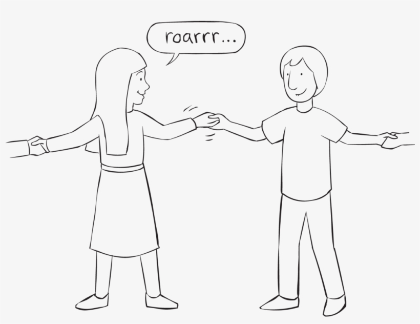 Back Two People Holding Hands Playing Fun Circle Game - Game, transparent png download