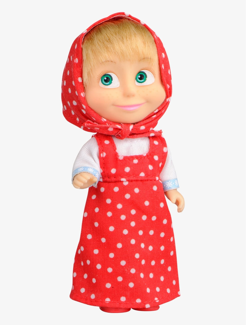 Masha And The Bear Doll With Dress, Red Dotted Dress, - 4006592916787, transparent png download