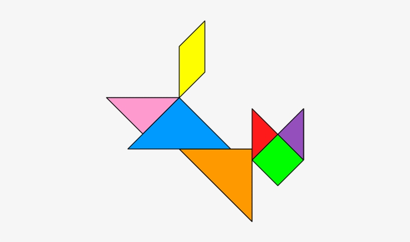 Tangram Cat Jumping - Figuras De Tangram 60, transparent png download