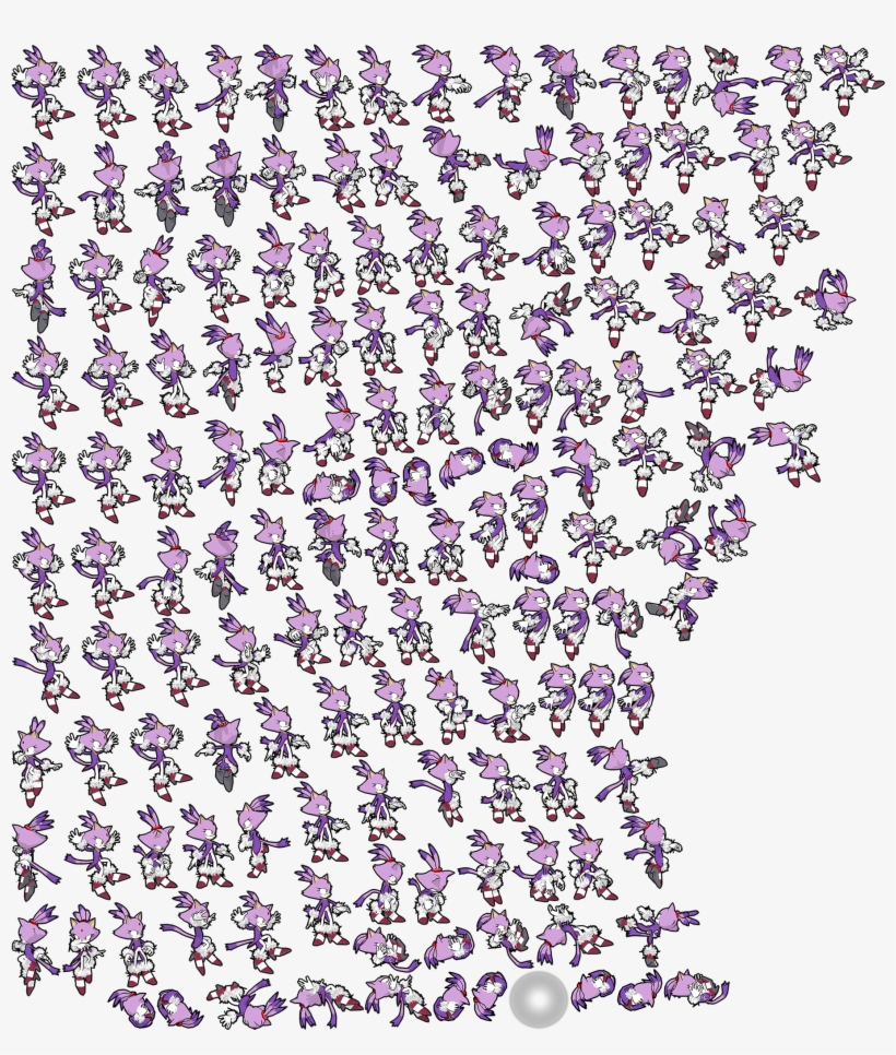 Download Cat Sprite Sheet Png - Blaze The Cat Sonic Mania Sprite - HD ...