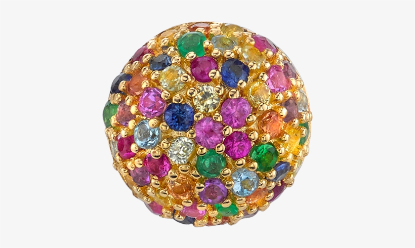 Rainbow Pave Stud Earring - Earring, transparent png download