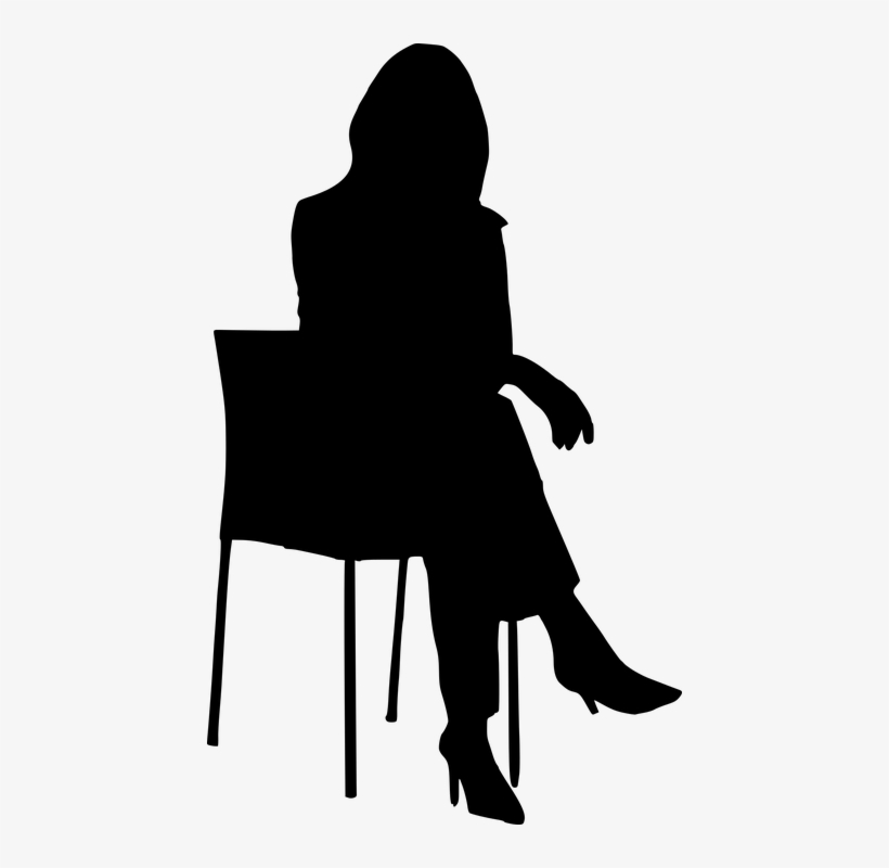 Free Photo Silhouette Woman Alone Chair Think Business - Woman In Chair Silhouette, transparent png download