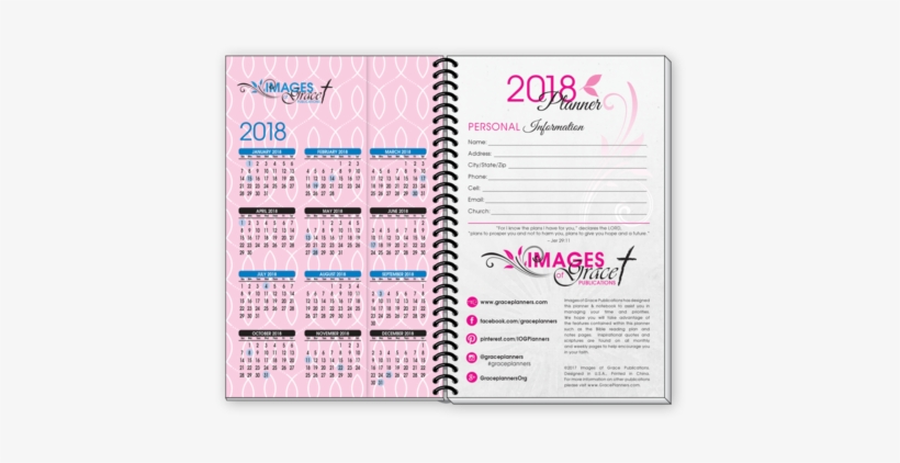 2018 Pink Fish Design Inspirational Christian Daily - Grace Christian Daily Planners Teal Fish Inspirational, transparent png download