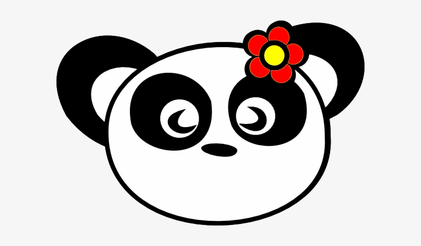 Flower Panda Clipart At Vector Online - Cute Clipart Panda, transparent png download