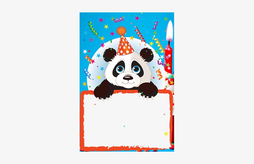Birthday Frame With Cute Panda - Oso Panda Feliz Cumpleaños, transparent png download