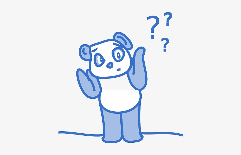 Panda, Cute, Bear, Blue, Question, Help, Support - Confused Clip Art, transparent png download