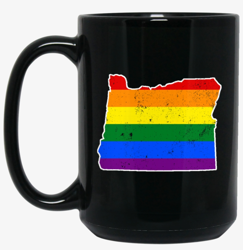 Oregon Rainbow Flag Lgbt Community Pride Lgbt Shirts - Mug, transparent png download