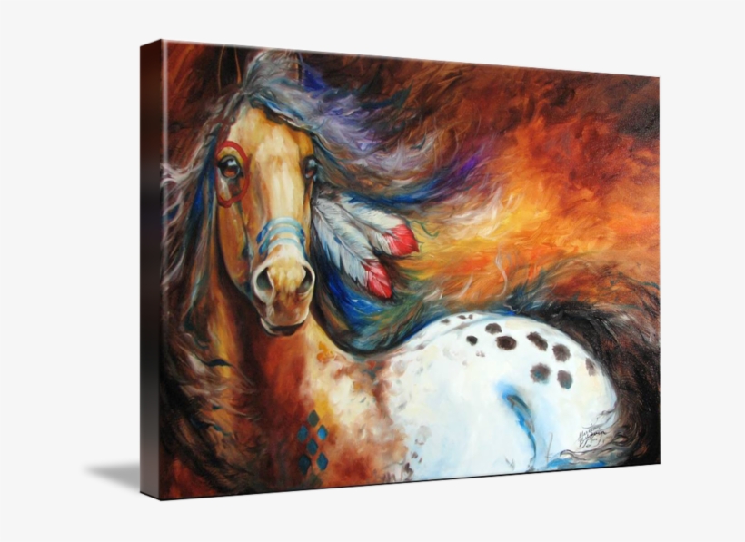 "spirit Indian Warrior Pony" By Marcia Baldwin,- Imagekind - Gallery-wrapped Canvas Art Print 16 X 11 Entitled Spirit, transparent png download