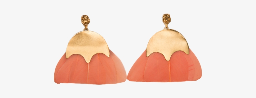 Handmade 22kt Gold Dipped Earring With Coral Colored - Earrings, transparent png download